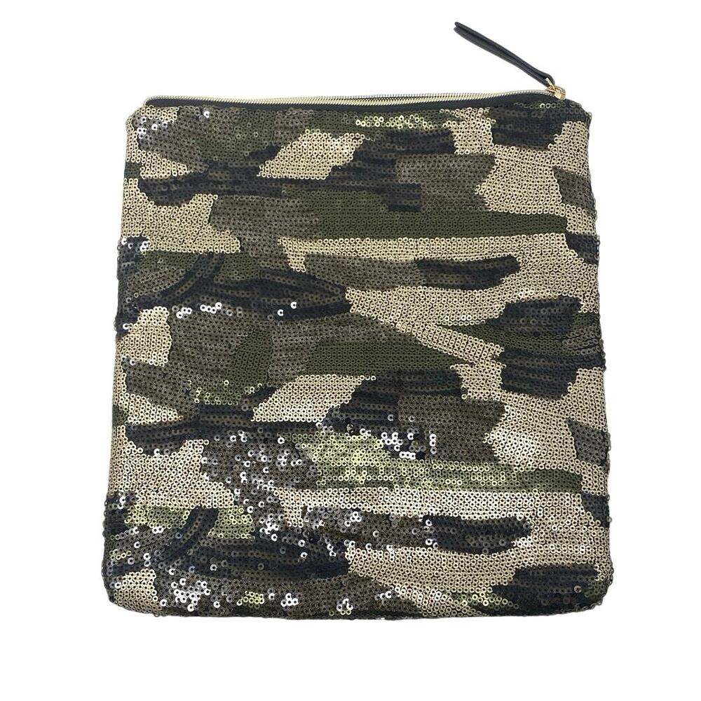 NWOT Stella & Dot margeaux sequin camo fold over clutch - Picture 5 of 8